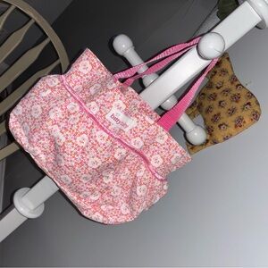 Bitty baby. Diaper bag  Pink Floral Lined Tote
